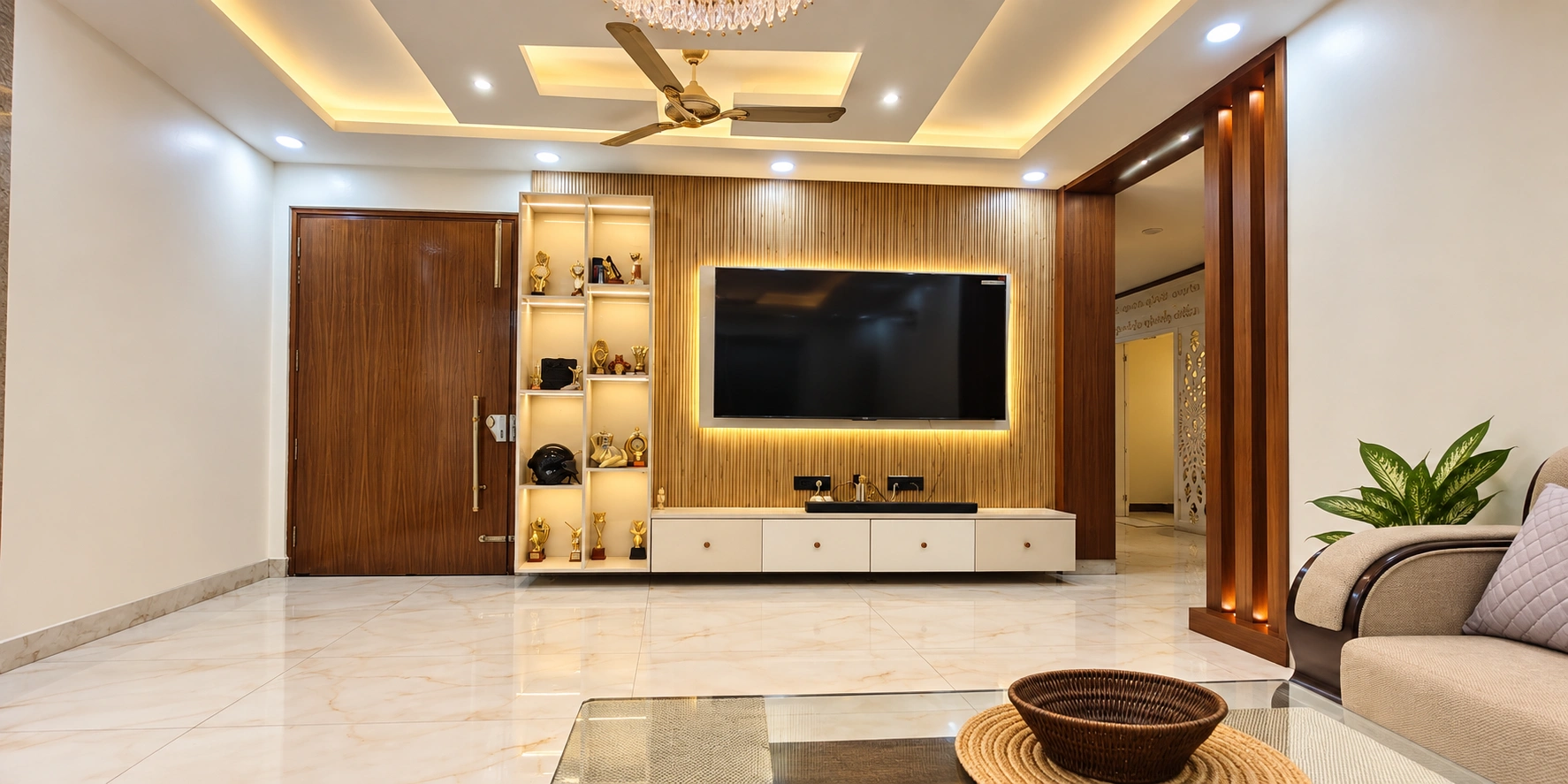 Elegant living room interior design with modern furnishings